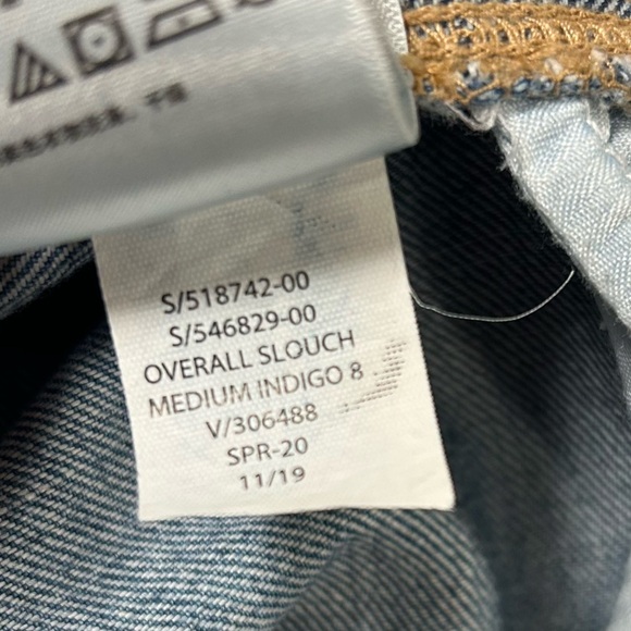 GAP Women’s Denim Overalls Medium Slouch Fit Blue Jean Overalls 25” Inseam - Picture 7 of 7